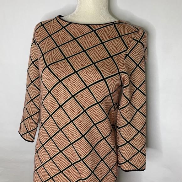 Zara Knit Geometric 3/4 Sleeves Shift Dress - Picture 4 of 6